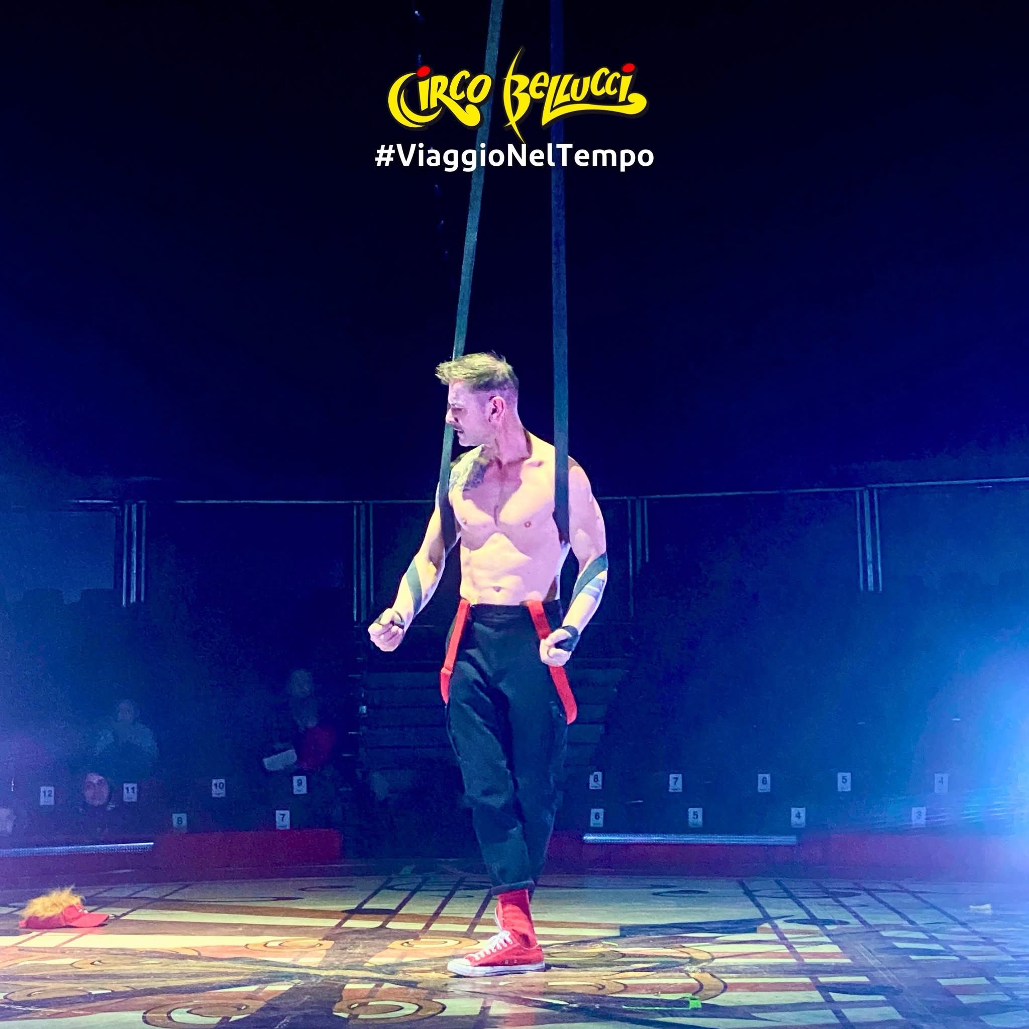 Acrobatic hand balance performance on stage